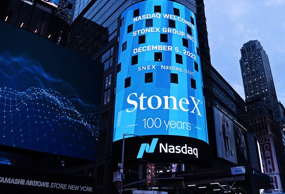 StoneX on the Nasdaq tower in New York